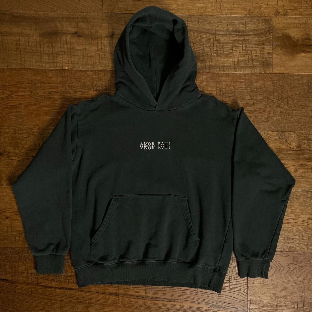 Seek Discomfort Hoodie Women M Black Goth Amor Fati Heavyweight Faded Sweatshirt